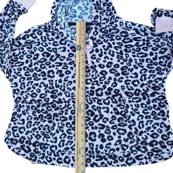 Simply Vera Vera Wang Women's Size Small Pink Print Hood Front Pocket Sweatshirt - Picture 5 of 7